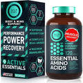 Essential Amino Acids Supplement - All 9 EAAs with BCAAs Amino Acids (Leucine Lysine Valine Threonine) - 3000mg Per Serving - Muscle Growth Power Recovery - 120 Vegan Caffeine Free Capsules