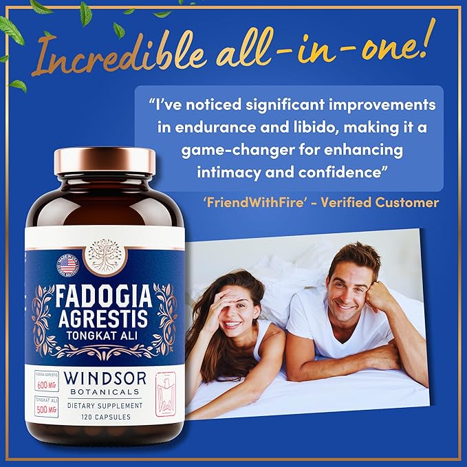 Fadogia Agrestis and Tongkat Ali Supplement - Fadogia Agrestis 600mg 500mg Longjack Tongkat Ali for Men Maca Root Fenugreek Ashwagandha Saw Palmetto to Support Energy Stamina Vitality - 120Caps