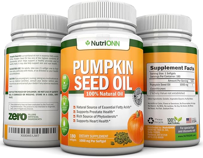 NutriONN Pumpkin Seed Oil Softgels &amp Uric Acid Support Capsules Combo - Targeted Support for Kidney Health &amp Uric Acid Management