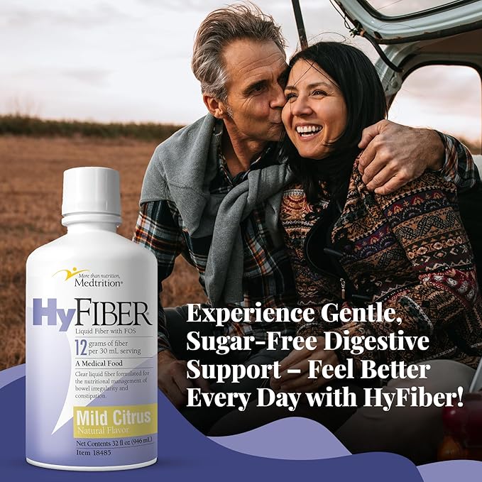 Medtrition HyFiber Daily Liquid Fiber for Regularity and Soft Stools 12 Grams Soluble Fiber 32 fl oz 1 Bottle