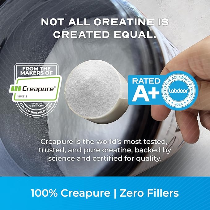 Muscle Feast Creapure Creatine Monohydrate Powder Vegan Keto Friendly Gluten-Free Muscle Recovery Supplement and Trusted Creatine for Muscle Growth Flavored Creatine Natural Blue Raspberry 300g