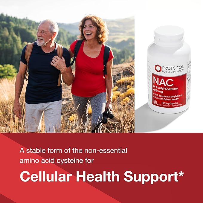 PROTOCOL FOR LIFE BALANCE NAC with Selenium and Molybdenum - Glutathione Brain and Lung - 100 Veg Caps