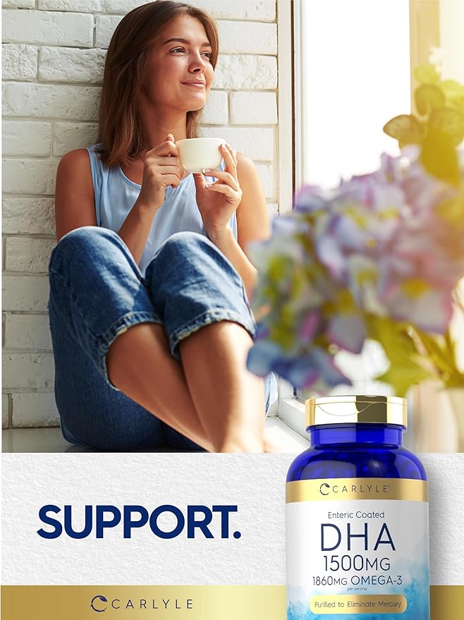 Carlyle DHA Supplement 1500mg | 180 Softgels | Omega-3 Supplement | Non-GMO Gluten Free