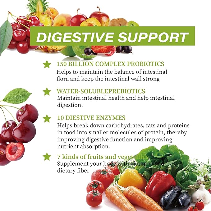 Organic Probiotic and Prebiotics150 Billion CFU 34 Strains Digestive Enzymesfor Men and Women 60 Vegan Capsules for Gut Health &amp Digestive Support Non-GMO Gluten Free