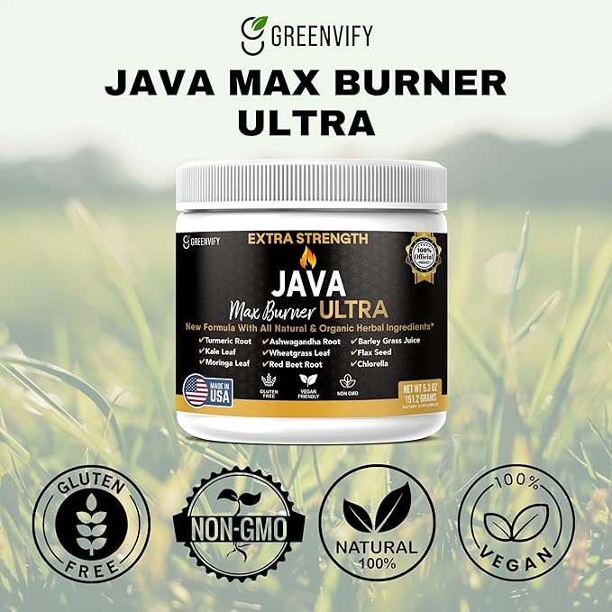 Java Max Burner Ultra Extra Strength Natural &amp Organic Herbal Ingredients 5.3 oz (5)
