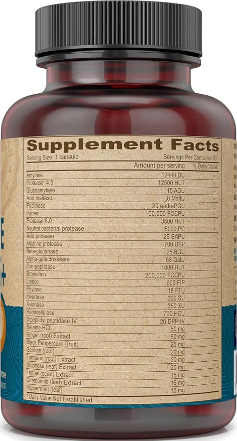 Deva Vegan Vitamins Digestive Enzymes Plus Supplement - A Unique Blend of Enzymes &amp Herbs - 90 Capsules 1-Pack