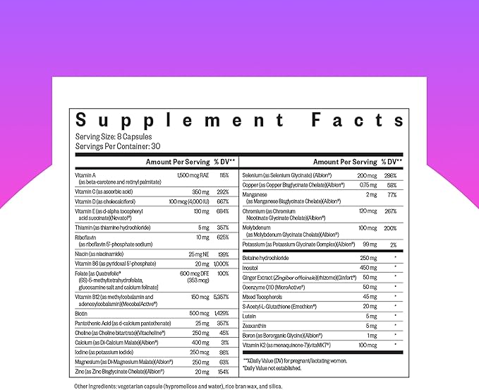 Seeking Health Optimal Prenatal - Supplement with Vitamin B12 L-Methylfolate &amp Choline - Vegetarian Supplement to Support Optimal Prenatal Health - 240 Capsules