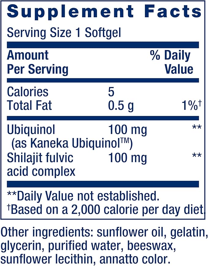 Life Extension Super Ubiquinol CoQ10 with Enhanced Mitochondrial Support Potent Heart Health &amp Cellular Energy Production Support Ultra-absorbable Gluten-Free Non-GMO 100 mg 60 softgels