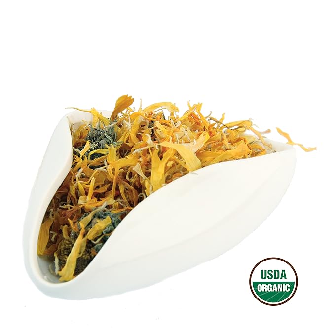 Calendula Tea 1LB (16Oz) 100% CERTIFIED Organic Whole Flower Herbal Tea (Calendula Officinalis) Caffeine Free in 1 lbs. Bulk Resealable BPA-free Bags from U.S. Wellness