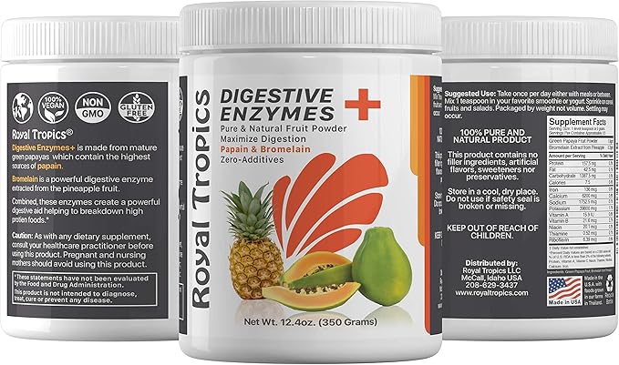 Pineapple Bromelain Digestive Enzyme Supplements a Blend of Green Papaya Powder and Bromelaine 350 Grams