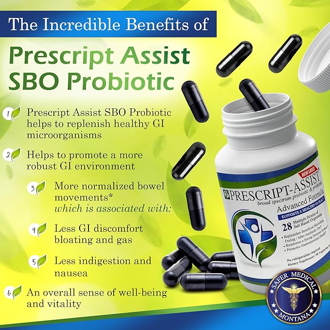 Prescript-Assist Prescipt-Assist Prebiotics &amp Probiotics for Digestive &amp Immune Health. 28 Strains Soil-Based Microflora - Vegan Supports Muscle Recovery &amp Gut Health 90 Capsules