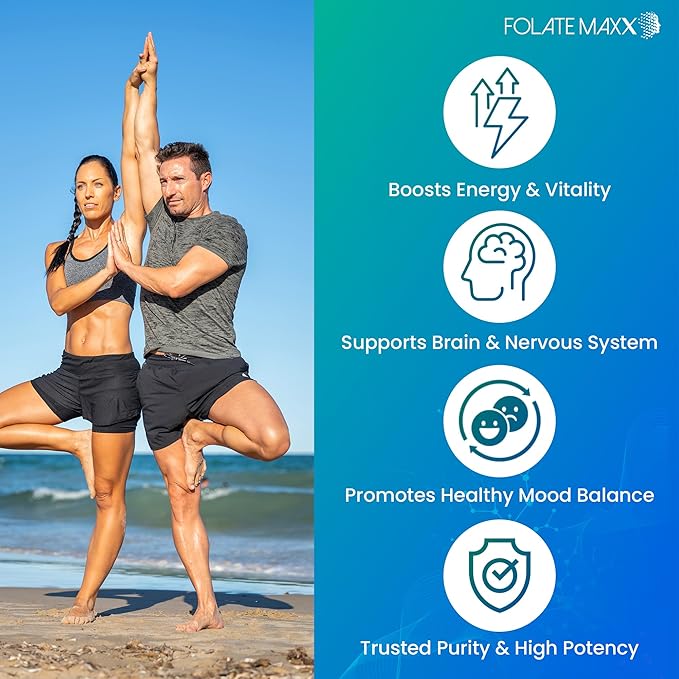 L Methylfolate 7.5mg Plus B12 Methyl - 60 Capsules - 5-MTHF with B12 Methylcobalamin Supplement for Mood Methylation and Cognition - Bioactive Forms of Vitamin B9 &amp B12-2 Month Supply