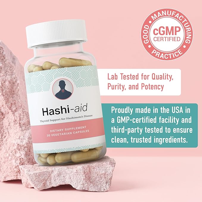 IBDassist™ Hashi Aid Thyroid Support for Women &amp Men - Thyroid Supplement for Hashimoto's Disease &amp Hypothyroidism* - Packed with Ashwagandha Selenium Zinc Essential Vitamins &amp More - 3