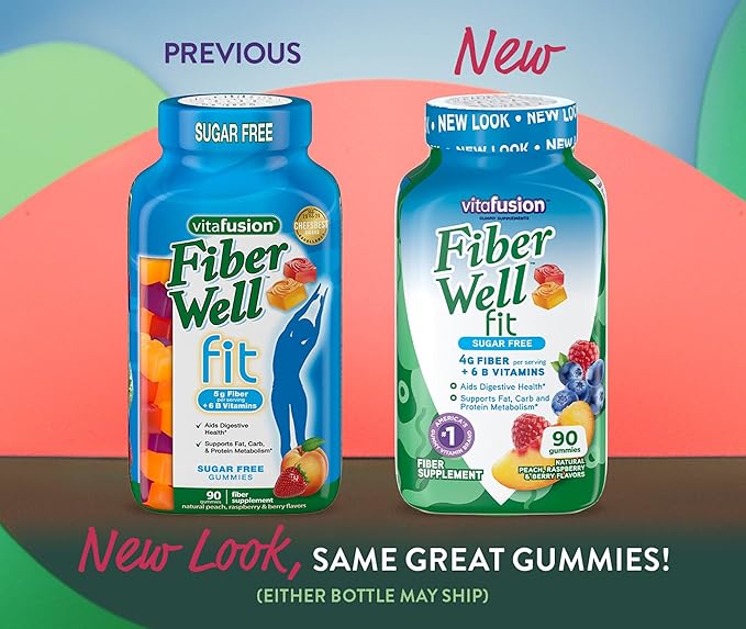 Vitafusion Fiber Well Fit Gummies 90 Count and Tucks Medicated Cooling Pads 100 Count Bundle