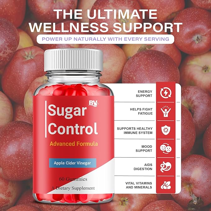 BLUE VIBE Sugar Control Keto Gummies Sugar Control Advanced Natural Keto Support Formula Gummies SugarControl Keto Apple Cider Vinegar &amp Overall Health Support Supplement (2 Pack - 120 Gummies)