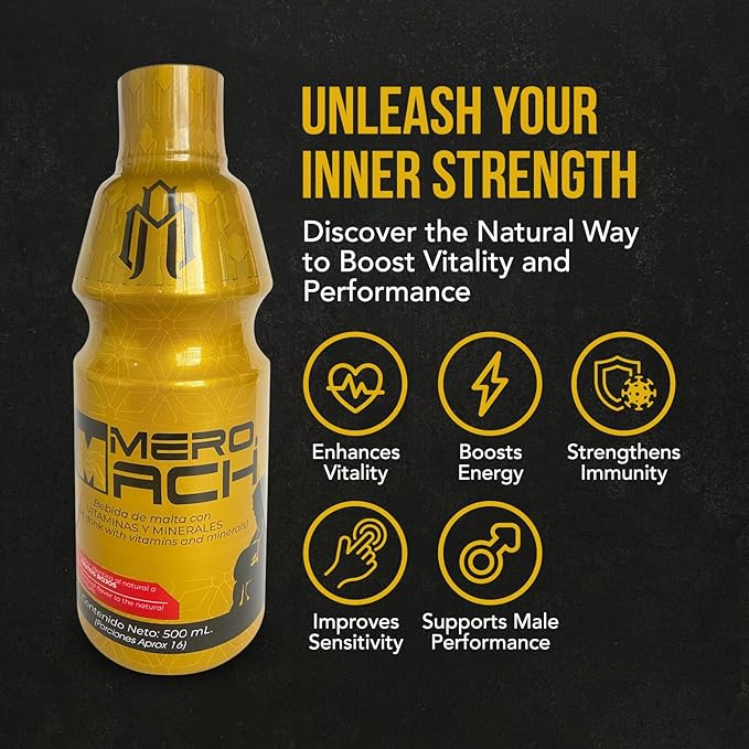 NITROFIT Mero.MACH Plus- 500 ML - POTENCIAMIENTO Natural Masculino - MEJORA LA VITALIDAD - ELEVA LA ENERGIA