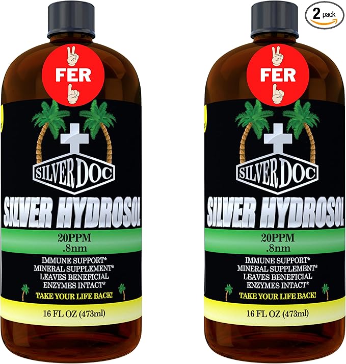 32 oz Total Silver Doc Silver Hydrosol Mineral Supplement Natural Alternative and Immune Support Positively Charged 99% Bio-Available Colloidal Molecules Seek Out Unwanted Visitors