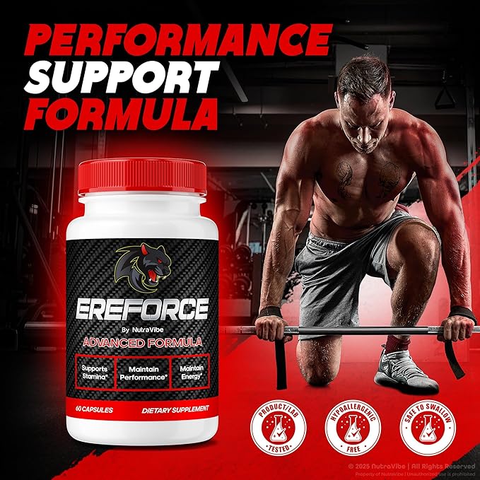 Ereforce – Advanced Daily Formula with Premium Ingredients to Help Fuel Energy Support Daily Performance &amp Active Lifestyle | Just 2 Easy-to-Swallow Pills a Day (60 Capsules)