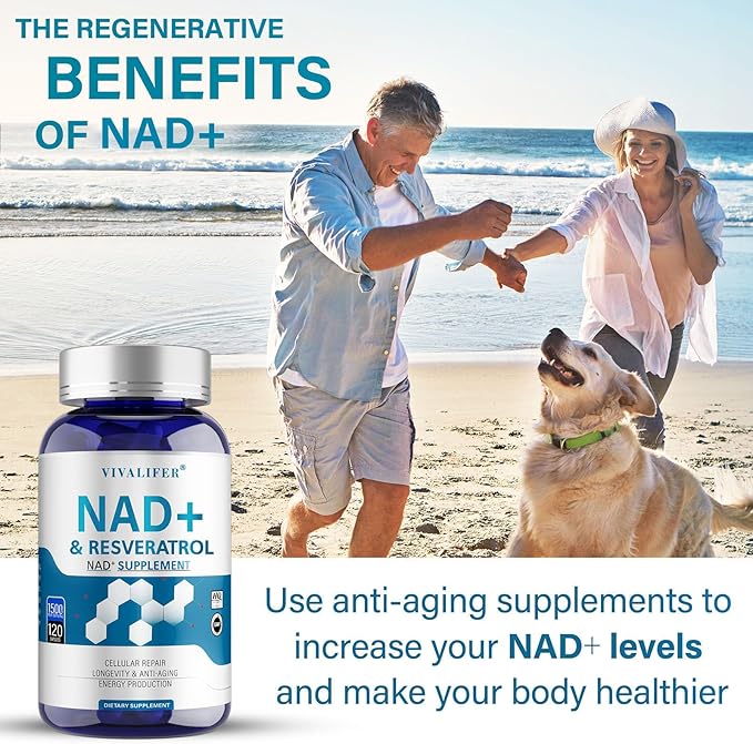 NMN Supplement Alternative 1500 mg - 120 Capsules (40 Day Supply) High Purity NAD+ &amp Resveratrol for Anti-Aging Antioxidant Support Energy &amp Focus Boost