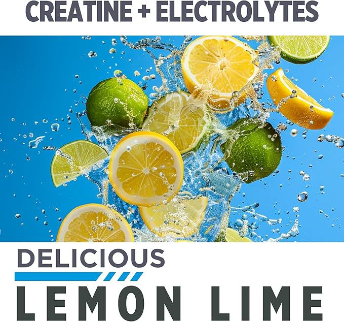 CON-CRET Creatine HCl + Hydration | Electrolyte Powder Tub | Lemon Lime | Sugar Free Electrolytes | Rehydration Formula w Potassium Sodium Zinc Magnesium to Hydrate &amp Recover (40 serv)