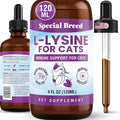 L-Lysine Supplement for Cats &amp Kittens – Immune Support Liquid for Feline Respiratory Health Sneezing Runny Nose &amp Watery Eyes – 250mg Lysine Cat Drops with Vitamins Complex – Chicken Flavor