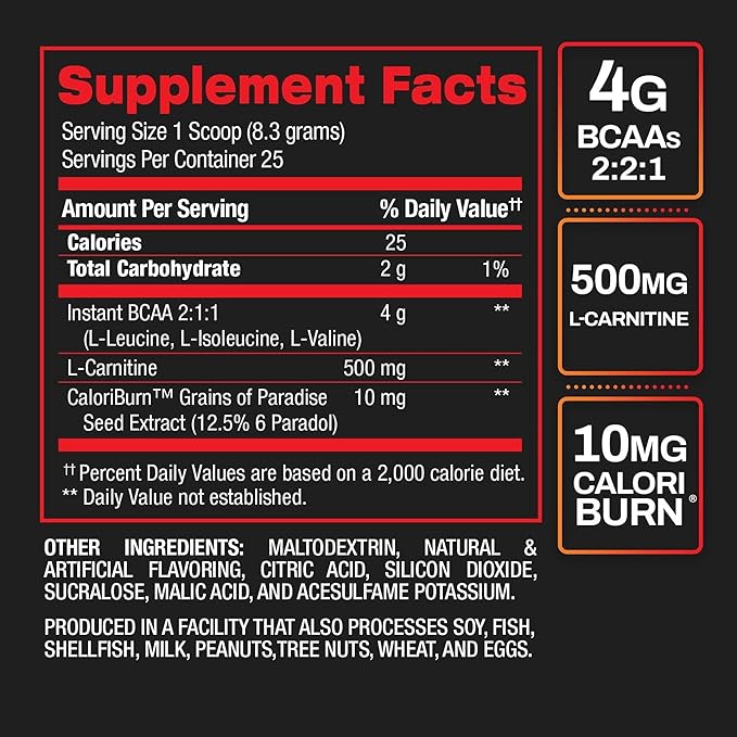 BPI Sports Best BCAA Shredded - Caffeine Free Thermogenic Recovery Drink Lean Muscle Building BCAA Powder for Women and Men Preworkout BCAAs Amino Acids Drink- Fruit Punch - 25 Servings