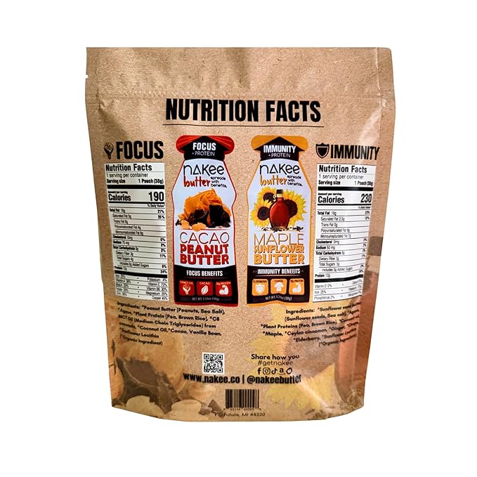 Nakee Butter Energy Support &amp Flavor Kit: 4oz MCT Oil &amp Protein-Friendly Variety Pack – Combined 2 Week Supply