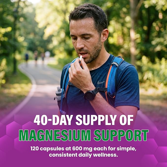 Magnesium Citrate 600mg 120 Capsules - 3-in-1 Magnesium Citrate Capsules with Vitamin D3 and Zinc Supplements - citrato de magnesio for Muscle Nerve Function Healthy Bones Teeth Fatigue/Tiredness