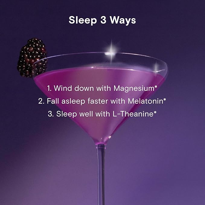 Moon Juice Sleepy Magnesi-Om - Sleep Supplement Powder with Magnesium Glycinate L-Theanine &amp Plant-Based Melatonin Sugar-Free Bedtime Drink Mix for Deep Sleep w/o Grogginess BlackBerry 14 Serv