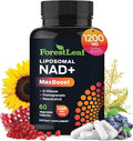 ForestLeaf NAD Resveratrol Capsules Liposomal NAD Supplement for Women and Men with D-Ribose and Pomegranate NAD+ for Energy Focus and Anti-Aging Support NMN Supplement Alternative (60 Caps)