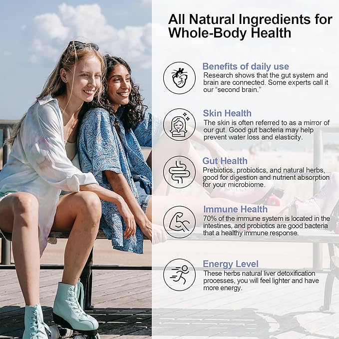 Probiotics for Women and Men 300 Billion CFU 24 Strains Probiotics + 15 Organic Herbs Prebiotics Blend Shelf Stable Gut Health Supplement for Digestive Immune &amp Whole-Body Health 6 Month Supply
