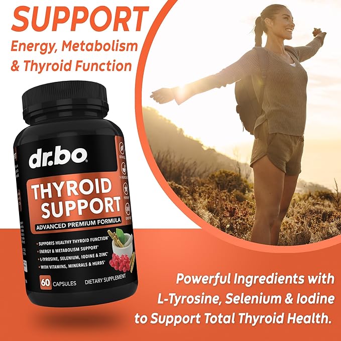 Thyroid Support &amp Myo-Inositol &amp D-Chiro Inositol Supplement Capsules - Natural Support for Metabolism Mood &amp Energy - 40:1 Ratio Hormone Balance for Women Menstrual Cycle Female Health