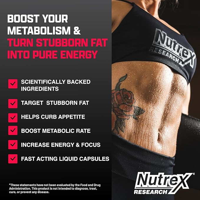 Nutrex Lipo-6 Black Max Strength Fat Burner - Fast Acting Energy Weight Loss Diet Pills – Appetite Suppressant Metabolism Booster - 120 Capsules