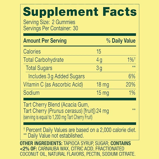 SUREFECT Spring Valley Tart Cherry Gummies - 1200mg per Serving with Vitamin C - Antioxidant Support - 60 Vegetarian Gummies Organizer.