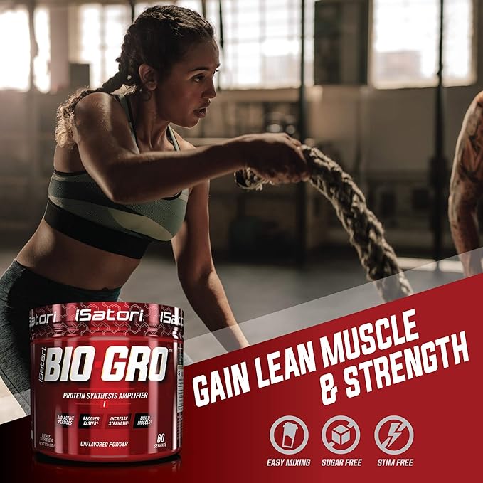 iSatori Bio-GRO Protein Synthesis Amplifier - Unflavored (60 Servings) &amp iSatori Amino-GRO BCAA Powder - Blue Razz Snow Cone (30 Servings)