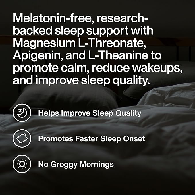 Momentous Nightly Sleep Pack - Magnesium L-Threonate L-Theanine and Apigenin - NSF Certified for Sport - 30 Servings