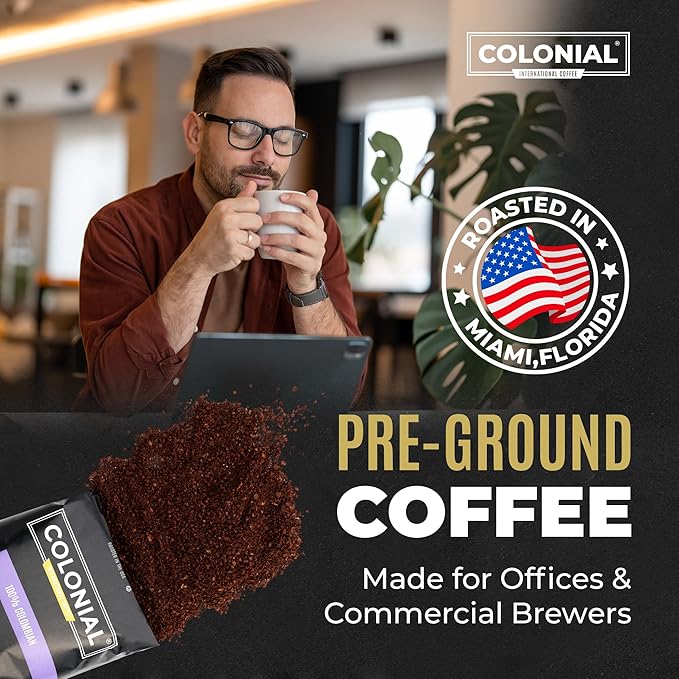 Colonial Coffee 100 Count Single Pot Coffee Packets – 100% Arabica Decaf Colombian Medium Roast | Pre-Measured Frac Packs for 12 Cup Maker | Bulk Ground Gourmet Coffee for Home &amp Office