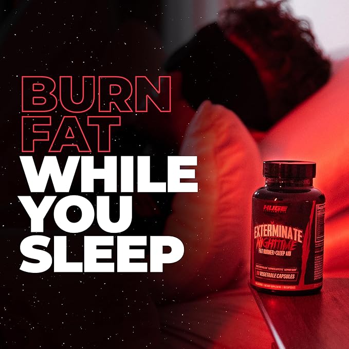 Exterminate Night Time Fat Burner &amp Sleep Support - Boost Metabolism Reduce Cravings &amp Burn More Calories - 10 Proven Ingredients Forskolin 5-HTP Saffron Paradoxine &amp Melatonin (100% S
