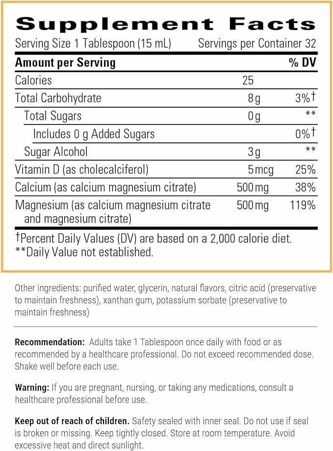 Integrative Therapeutics Liquid Calcium Magnesium - Liquid Supplement that Supports Bone Health* - Includes Vitamin D3 &amp a Magnesium Complex - Gluten-Free &amp Dairy-Free - Berry 16 oz (32 Servi
