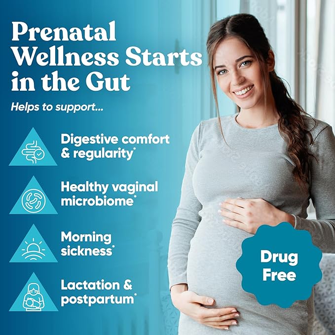 Momma Prenatal Probiotics Mom &amp Baby - Gut and Digestive Postpartum Nursing Morning Sickness Pregnancy Relief - 18 Clinically Proven Strains 14 Billion CFU Prebiotic - 30 Mini Vegan Capsules