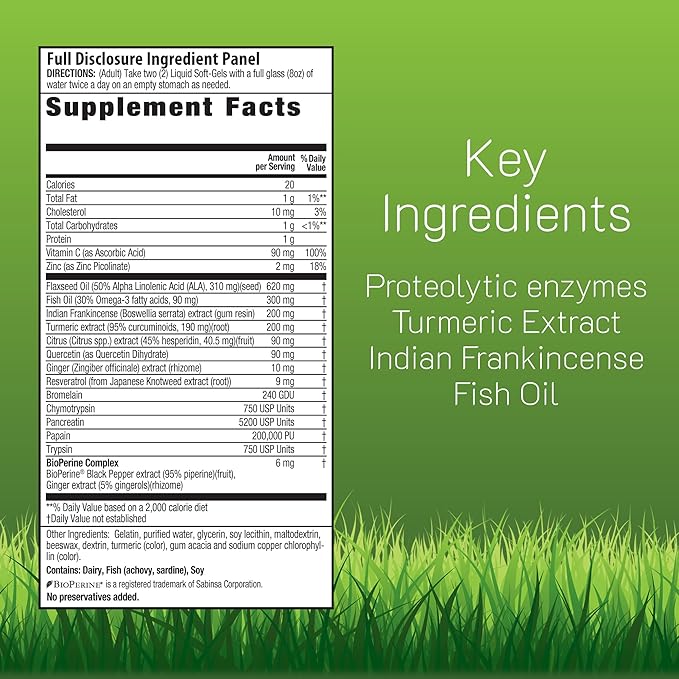 Irwin Naturals Inflamma-Less - Turmeric Extract &amp Omega-3 Fish Oil - Joint Supplements for Men &amp Women - Supports Mobility &amp Comfort - Promotes Healthy Inflammatory Response - 80 Soft-Gels
