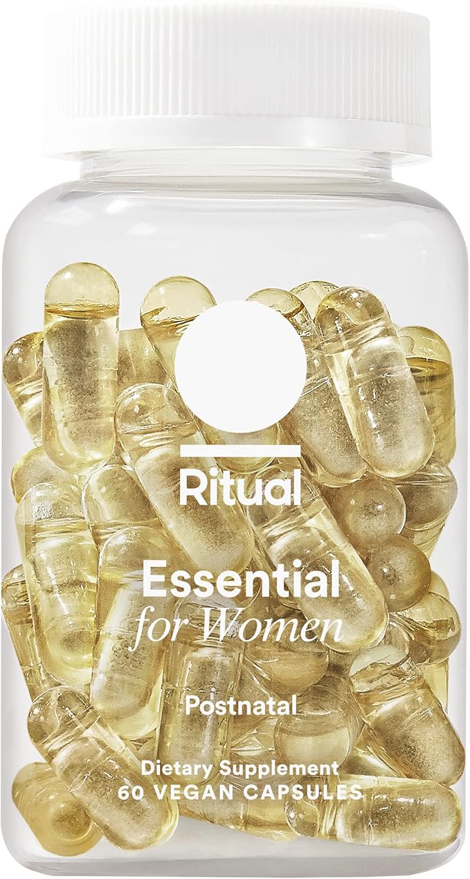 Ritual Postnatal Multivitamin for Women - Key Essential Vitamins and Minerals to Support Mom and Baby Postpartum and Throughout Lactation* - Choline Omega-3 DHA - Mint - 60 Capsules - 30 Servings