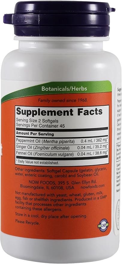 Now Foods Peppermint Gels - 90 softgels (Pack of 3)