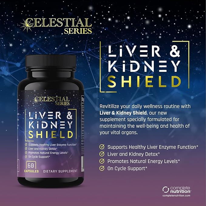 Complete Nutrition Liver &amp Kidney Shield Capsules 60 Count - on and Post Cycle Support