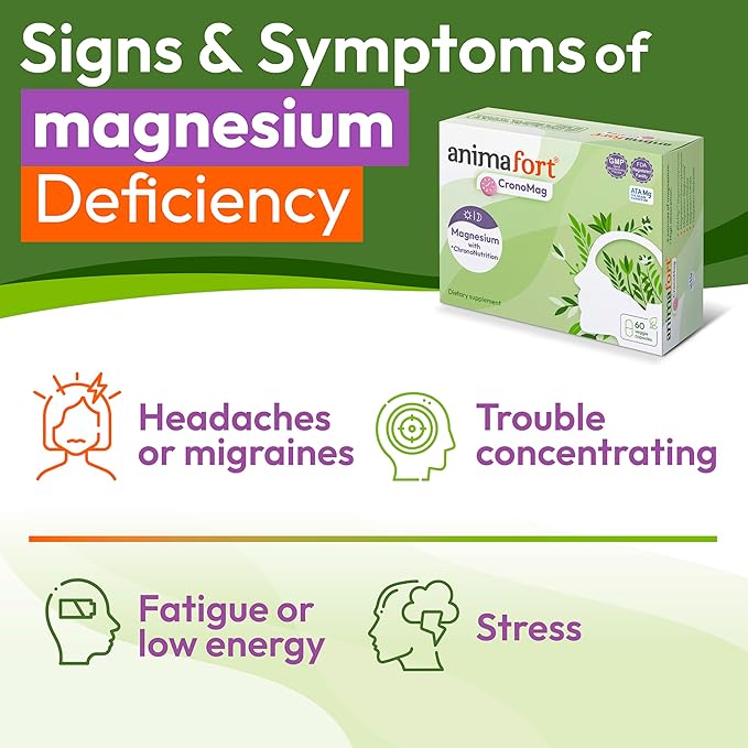 NIAM Laboratorios Magnesium Complex | Glycinate Citrate Malate | 6 High-Absorption Salts | with Vitamins B12 &amp D | 60 Capsules | Animafort CronoMag