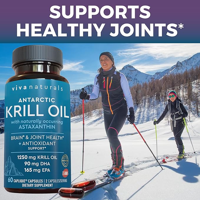 Viva Naturals Antarctic Krill Oil and Elderberry Vitamin C Zinc and Vitamin D3 5000 IU Bundle 1250 mg of Krill Oil Providing Omega 3 EPA and DHA for Joint Health Elderberry for Immune Support