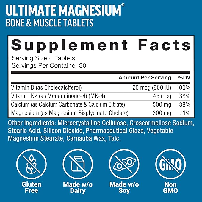 Force Factor Akkermansia Probiotics &amp Postbiotics with 1 Billion AFUs Akkermansia Muciniphila Prebiotics &amp Chromax Chromium Ultimate Magnesium Glycinate Bone Strength 120 Tablets