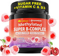 Methylated B Complex Vitamins Gummies 12-in-1 Formula + Methyl B12 1000 mcg 5-MTHF Methylfolate Inositol Choline Vitamin C D3 Multivitamin B Complex for Women &amp Men Energy Focus 60cts