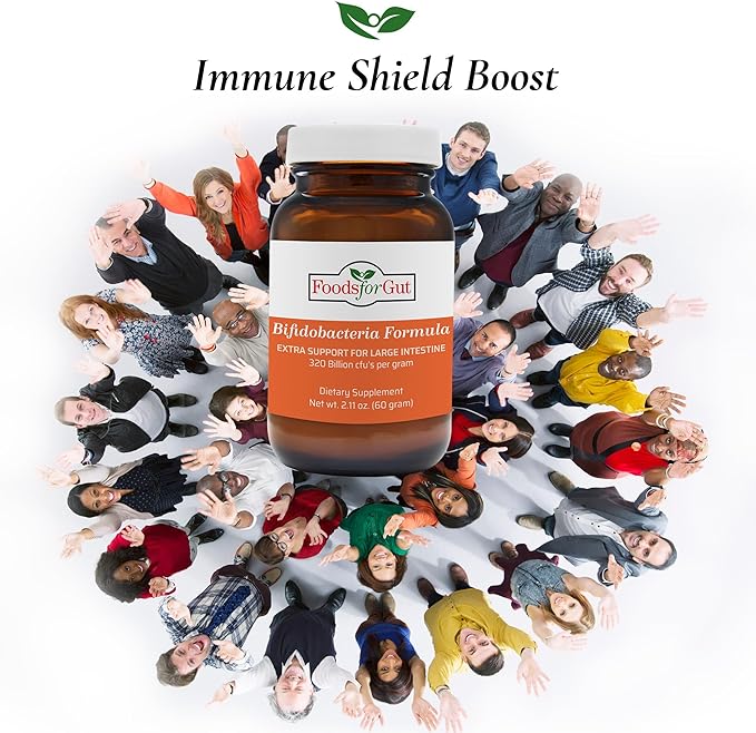 Foods For Gut Bifido Formula 320 Billion cfu's | Made in USA | Direct from Manufacturer | No Third-Party Storage | Digestive &amp Immune Support | May Help Leaky Gut Repair | 60 Grams (2.11 Oz)