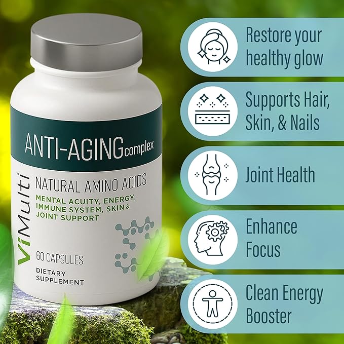 vimulti Ultimate Wellness Bundle: Anti-Aging Supplement Pills &amp Energy Supplements for Men and Women Natural Amino Acids &amp B Complex Multi Blend with Acai for Energy Immune Health 60 Capsul